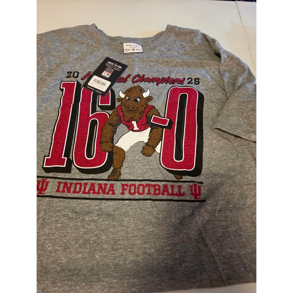 Where I'm From Indiana Football 16-0 National Champions T-Shirt Mens Large NWT